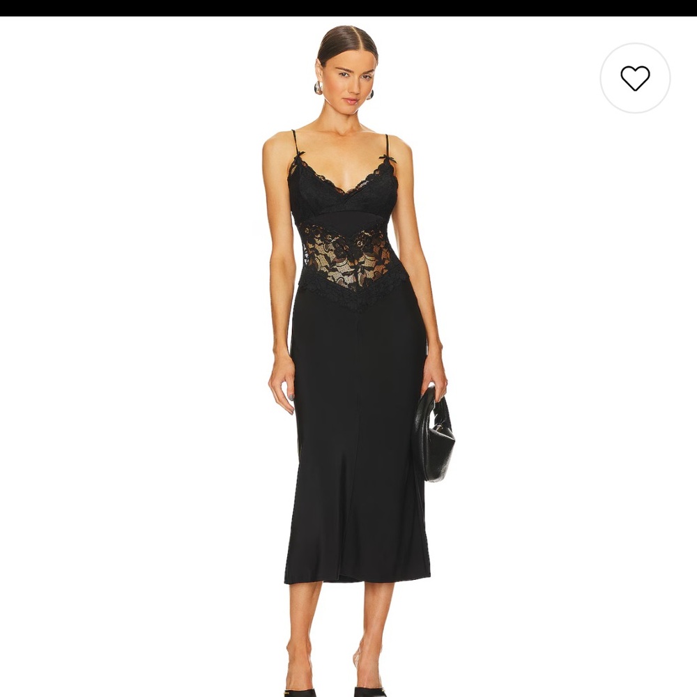 Revolve Donna Lace Slip Dress in Black